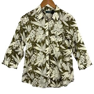 Talbots Women Long Sleeve 100% Cotton ButtonDown‎ Shirt Sz PM Lightweight Summer